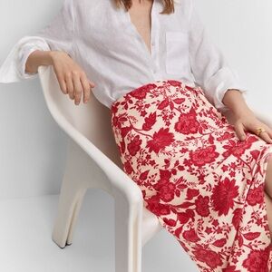 Mango Floral wrapped skirt Red Floral Large
